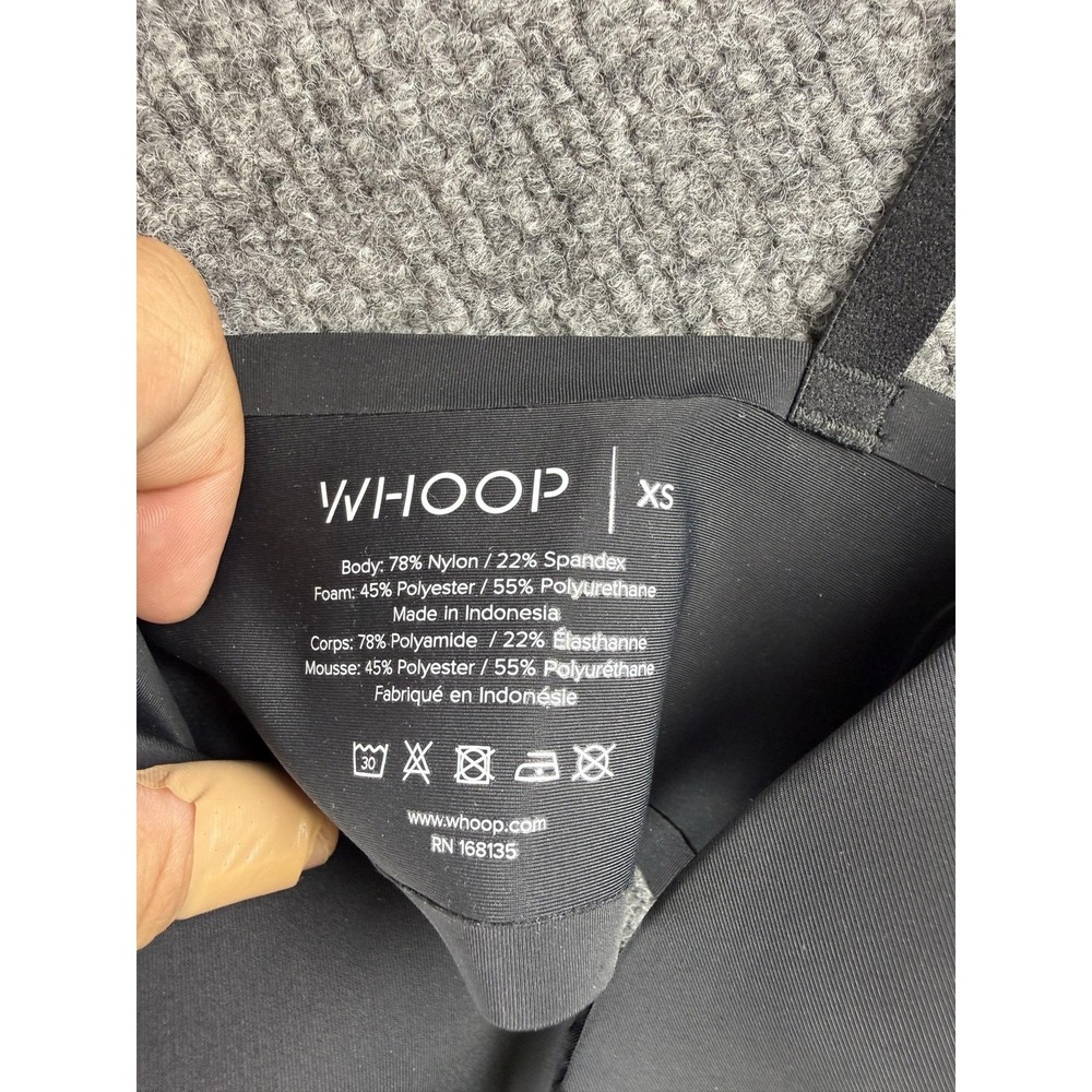 WHOOP Sports Bra Womens XS Black Wireless Padded Crossback Device Pocket - Picture 3 of 6